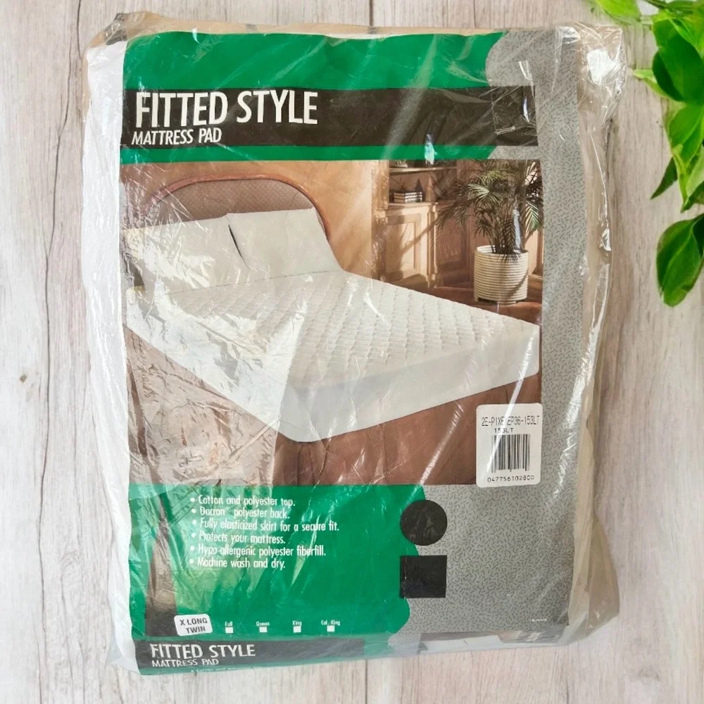 XL Twin Fitted Mattress Pad Lot of 2 New Hypoallergenic Quilted Protector